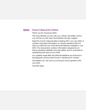 mini cooper 2016 owners manual